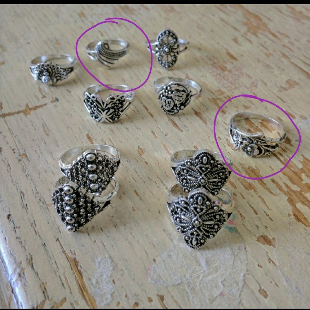 Daffodil413 Flower & Wave Sz 7 Rings